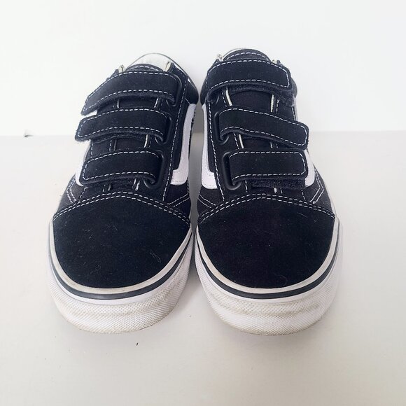 Vans Off The Wall Old Skool Velcro Strap Black/True White Skate Sneakers W's 6.5 - Picture 7 of 13